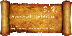 Draskovich Harkány névjegykártya